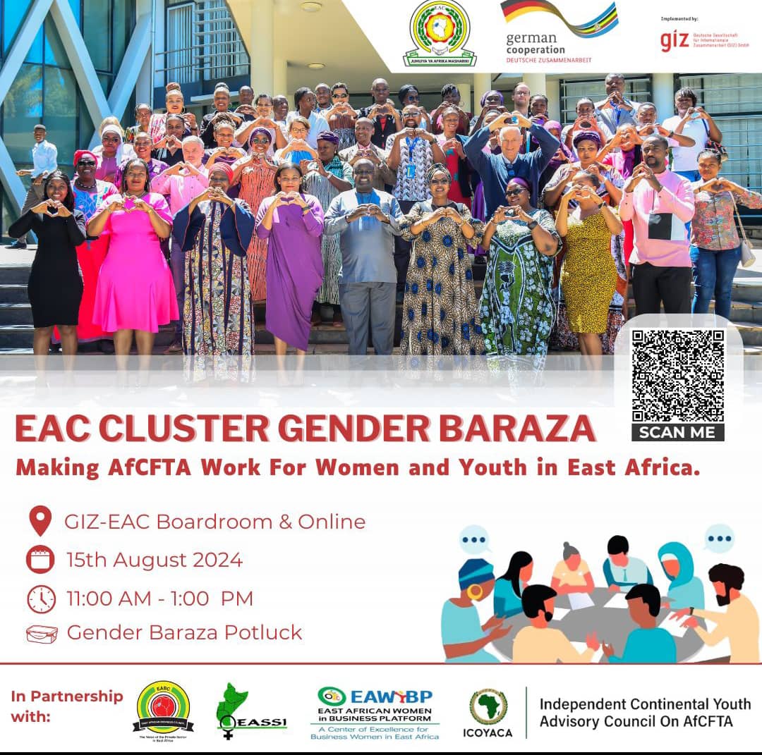EASSI is partnering with <a href="/EABCjumuiya/">East African Business Council</a> <a href="/eacgiz/">GIZ support to the East African Community</a> <a href="/eawibp/">EAWiBP</a> and <a href="/ICOYACA/">AfCFTA Youth Advisory Council</a> for the EAC Cluster Gender Baraza!
This engagement seeks to explore innovative strategies and share insights on empowering #women and youth within the African Continental Free Trade Area (AfCFTA) #AfCFTAforWomen