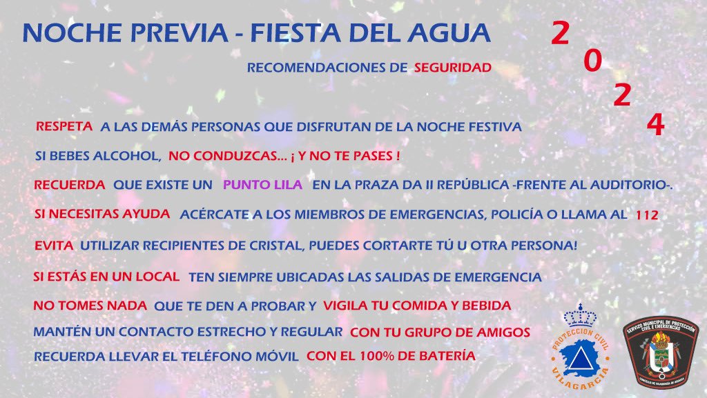 🔶🔶
•Aquí vos deixamos 9 consellos para desfrutar desta noite, previa á festa da auga!

O consello número 10 é o de sempre: SENTIDIÑO!

Aquí os dejamos 9 consejos para disfrutar de esta noche, previa a la fiesta sel agua!

El consejo número 10 es el de siempre: SENTIDO COMÚN!