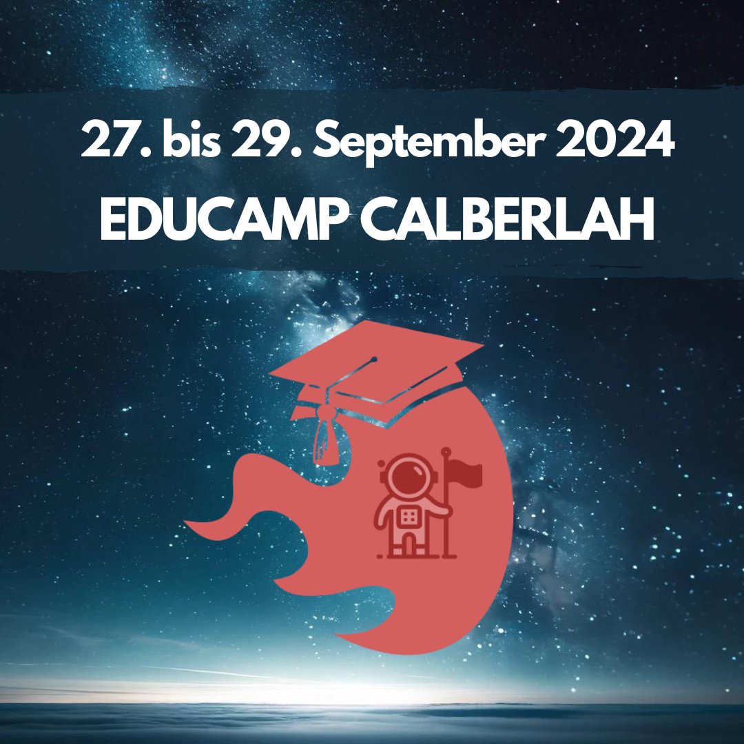 Noch läuft die Anmeldung zum #EduCamp in #Calberlah. Wir freuen uns auf Euch!

Infos in kurz: educamps.org/2024/06/es-geh…

PS: Teilt die Info gern mit Euren Kolleg:innen, hier gibt's SharePics &amp; Aushänge: educamps.org/alle-educamps/… 
#ecrsc24 #twlz #barcamp