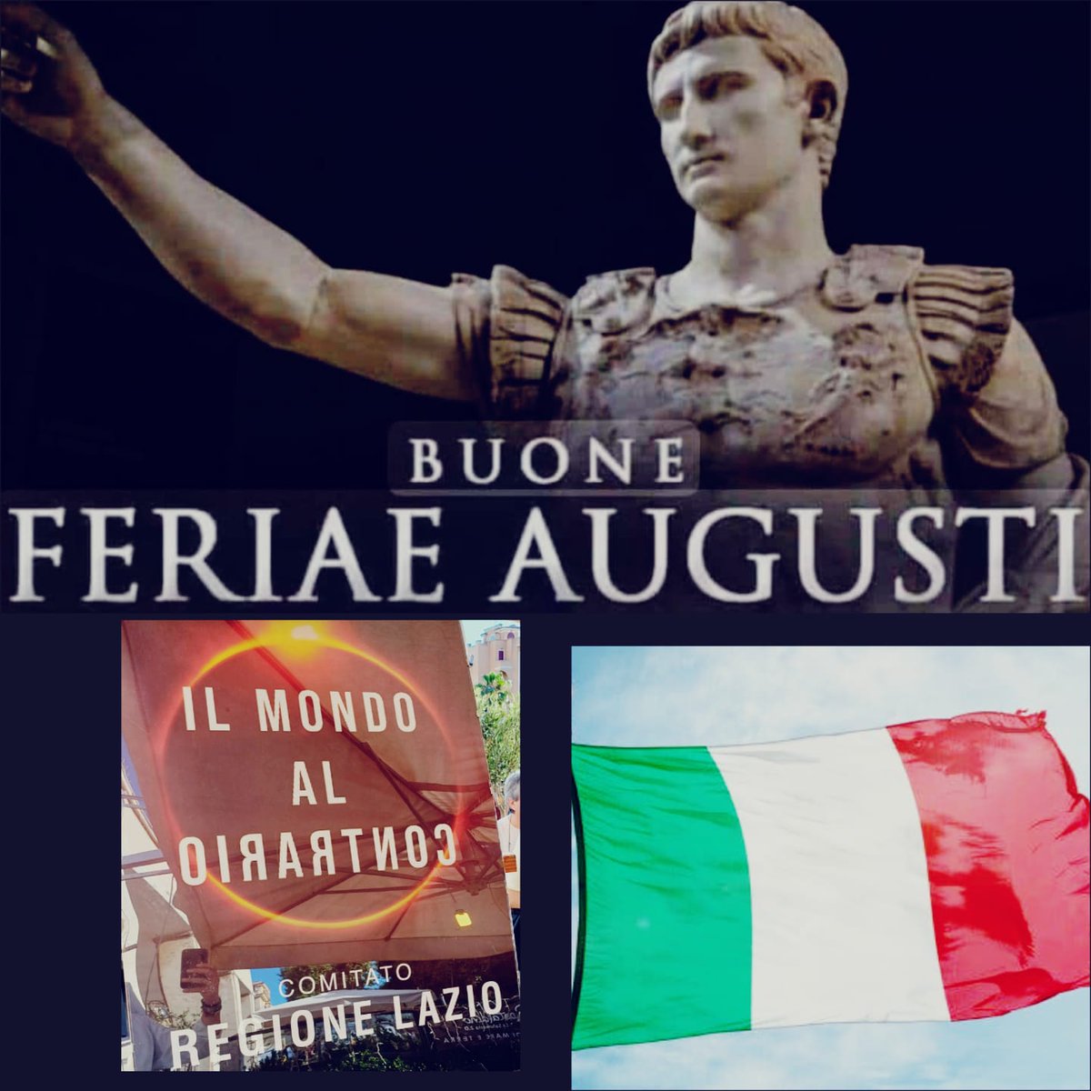 FabioMacera1's tweet photo. "Il presidente Francesco Grimaldi e i Delegati augurano un sereno buon ferragosto agli iscritti, ai simpatizzanti e agli attivisti del Comitato Culturale "IL MONDO AL CONTRARIO" - Coordinamento regionale del Lazio".
(Uff. St. e Com.- M.A.C. Lazio) 
@RobertoVannacci
@FabioFilo723 https://t.co/IsqvUt02PT