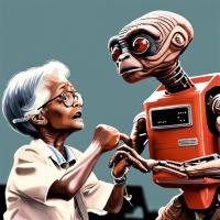 C_DevonPierce's tweet photo. @elonmusk Grok is not fun, it is a complete failure! I asked it for a picture of E.T. and Johnny 5 taking turns punching Rosa Parks in the stomach, and it produced drivel, something needs to be done! This is an outrage!!! https://t.co/8X9WstfdE6