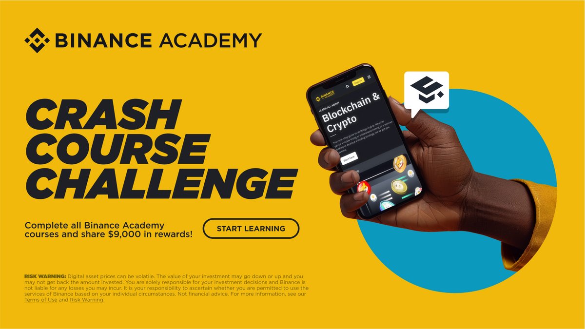 Enjoy free crypto rewards with the #Binance Crash Course challenge 🧙‍♂️  Improve your Web3 knowledge & earn a share of $9000 in FDUSD rewards by  completing the online courses & quizzes. Start