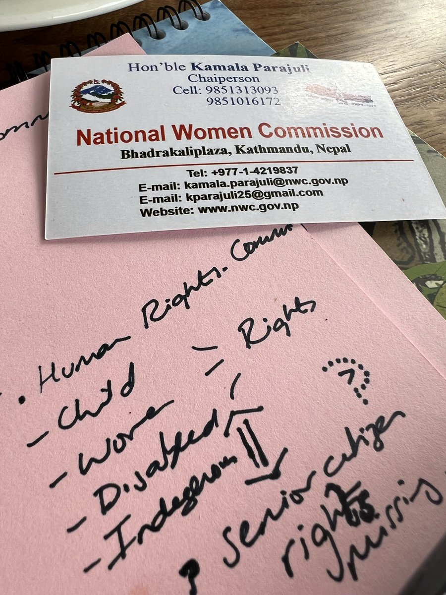 Reflecting on an interesting and  productive to meeting with the Honourable Kamala Parajuli Chairperson of National Women Commission Nepal about the need to end gender based violence by engaging parents and teachers <a href="/DWDNepal/">Dignity Without Danger</a>