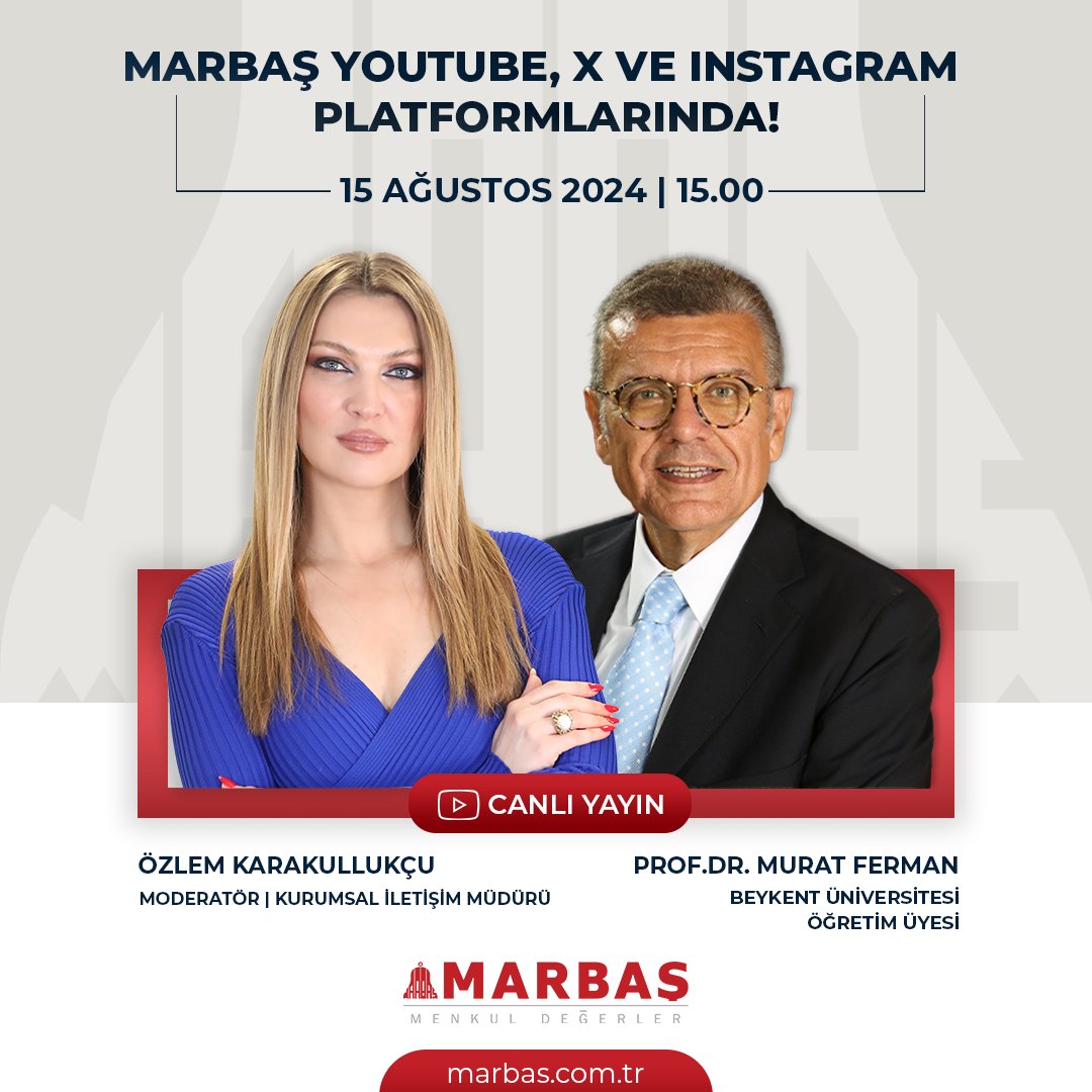 Marbaş Menkul Değerler (@marbas_menkul) on Twitter photo Bugün Saat 15:00'da Özlem Karakullukçu'nun
( <a href="/ozlemkarakul/">ÖZLEM KARAKULLUKÇU</a> ) Konuğu Beykent Üniversitesi Öğretim Üyesi Prof. Dr. Murat Ferman ( <a href="/profmuratferman/">murat ferman</a> ) Ekonomik Gelişmeler İle İlgili Değerlendirmelerde Bulunacak.
Youtube Kanalımıza Ulaşmak İçin Tıklayınız. Bugün Saat 15:00'da Özlem Karakullukçu'nun
( <a href="/ozlemkarakul/">ÖZLEM KARAKULLUKÇU</a> ) Konuğu Beykent Üniversitesi Öğretim Üyesi Prof. Dr. Murat Ferman ( <a href="/profmuratferman/">murat ferman</a> ) Ekonomik Gelişmeler İle İlgili Değerlendirmelerde Bulunacak.
Youtube Kanalımıza Ulaşmak İçin Tıklayınız.