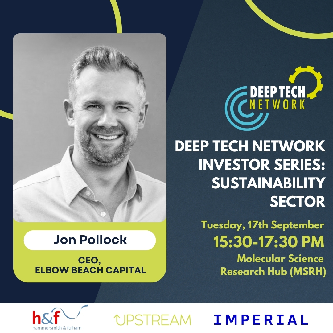 HelloUpstream's tweet image. 🌟 Thrilled to welcome JP Pollock, CEO of Elbow Beach Capital, speak at our next DeepTech Network event! Join us to hear his insights on decarbonisation, sustainable energy, and social impact.
👉Register Now: eventbrite.co.uk/e/deep-tech-ne…
#DeepTechNetwork #Sustainability