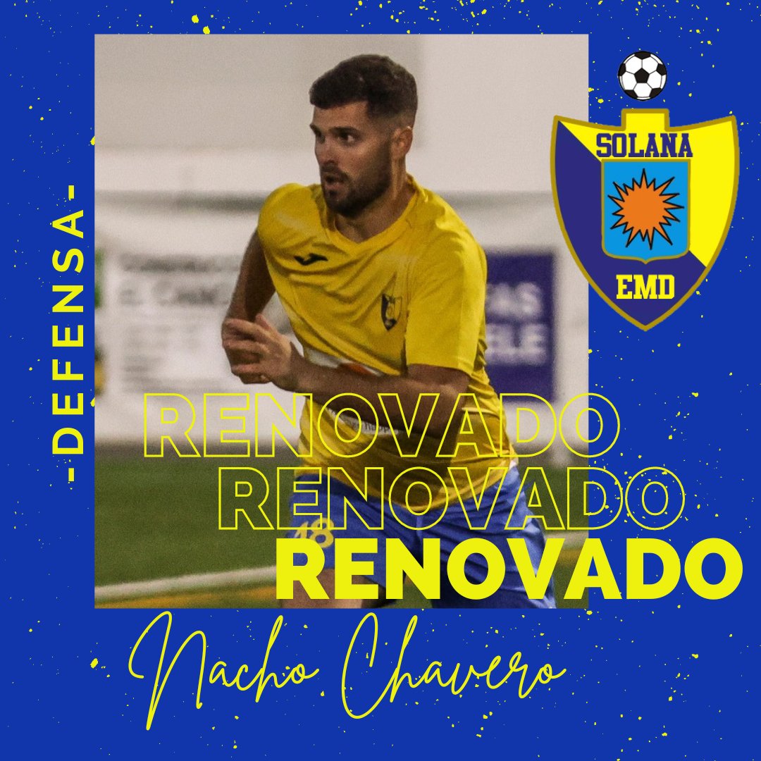 SolanaEMD's tweet photo. 🗞️ RENOVACIÓN 

📝 Se lo ha pensado mucho, se ha probado mucho y, final, ha dicho sí.

👍 Si tenemos que creer, tenemos que hacerlo de su mano.

⚽ Nacho renueva por una temporada más defendiendo los colores de su pueblo.

💛 Gracias por seguir con nosotros.

#ElijoCreer💛 https://t.co/BzHHif5LCl