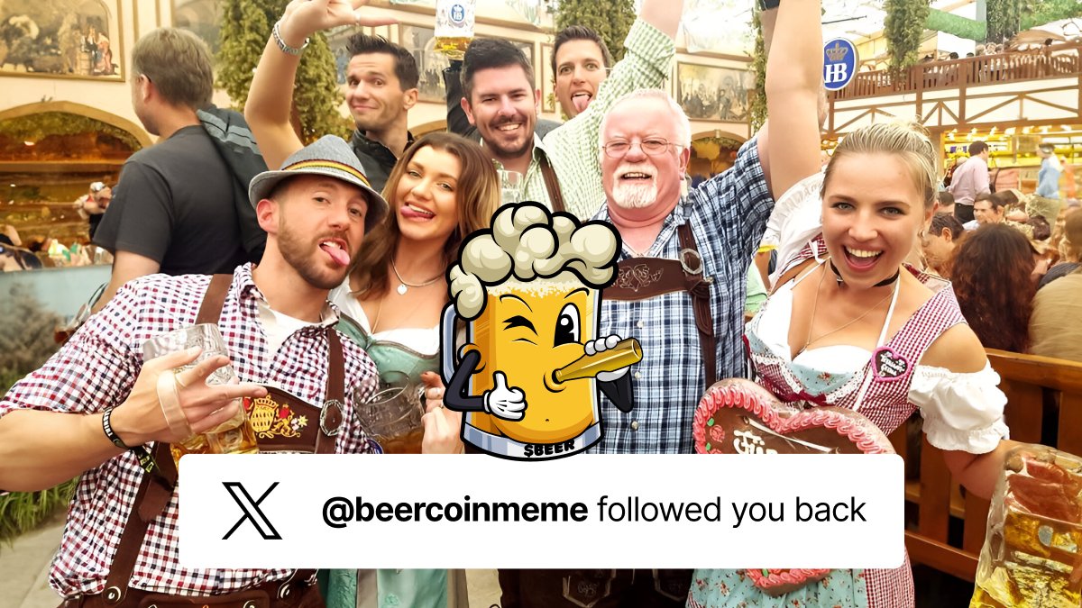 beercoinmeme's tweet image. Ready for Oktoberfest? Show us 📷

Win a follow from our X page and 2,000,000 $BEER 📨

1. On X, post the funniest Oktoberfest photo you have or have seen. 
2. Tag @beercoinmeme, include your Solana wallet, and use #BeerCoinFest.

5 winners will be randomly selected. Go go go! 🎲