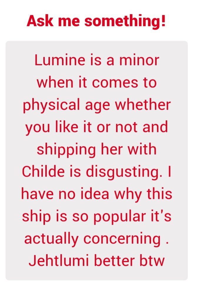 lateofmytime's tweet photo. One thing there's a quest which tells us lumine is older than 500 so thank you very much but she's not a minor https://t.co/7WgzNyycAu