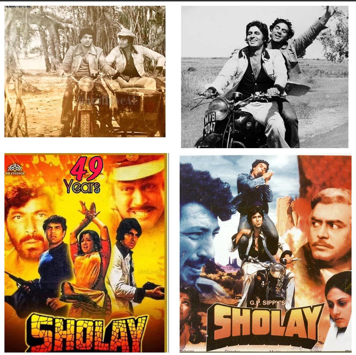 MOUSUMI_EF's tweet photo. #49yearsOfSholay #Sholay1975 
￼Sholay was released on 15 August 1975, Indian Independence Day, in Bombay
#SanjeevKumar #Dharmandra #AmzadKhan @dreamgirlhema #JayaBachchan #Asrani  #AmitabhBachchan  

#BlockbustermovieSholay 
#Bollywood 

@SrBachchan  💙

Congratulations 💙 https://t.co/cLkNbQOXzm