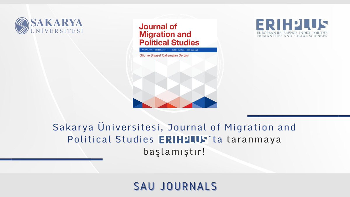Journal of Migration and Political Studies ERIHPLUS’ta taranmaya başlamıştır.
Bu başarıda emeği olan değerli editörümüz  Dr. Öğr. Üyesi Soner Tauscher ve ekibine teşekkür ederiz. 👏🏻

<a href="/ProfDrHamzaAl/">Hamza AL</a> 
<a href="/makyigit/">Mahmut AKYİĞİT</a> 
<a href="/SonerTauscher/">sonert</a>