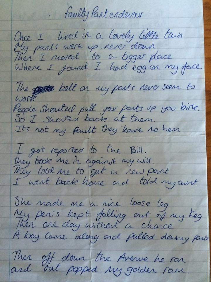 This is what I got up to in my German lessons.
No wonder I can't speak Deutsche. 
Wunderba