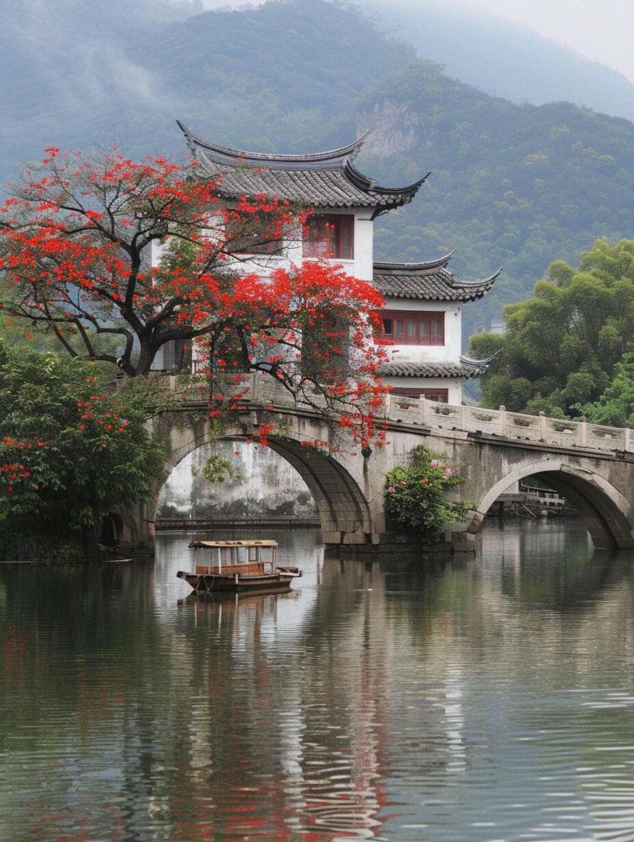 Hattie6846's tweet photo. 小桥流水人家梦，江南美景入画图。 https://t.co/BHx6c3vkLS