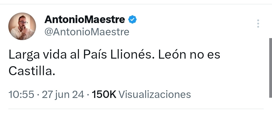 <a href="/AntonioMaestre/">AntonioMaestre</a> En junio gritabas larga vida al País LLionés y ahora escribes este artículo. Eres un mezquino, un oportunista y un hipócrita.