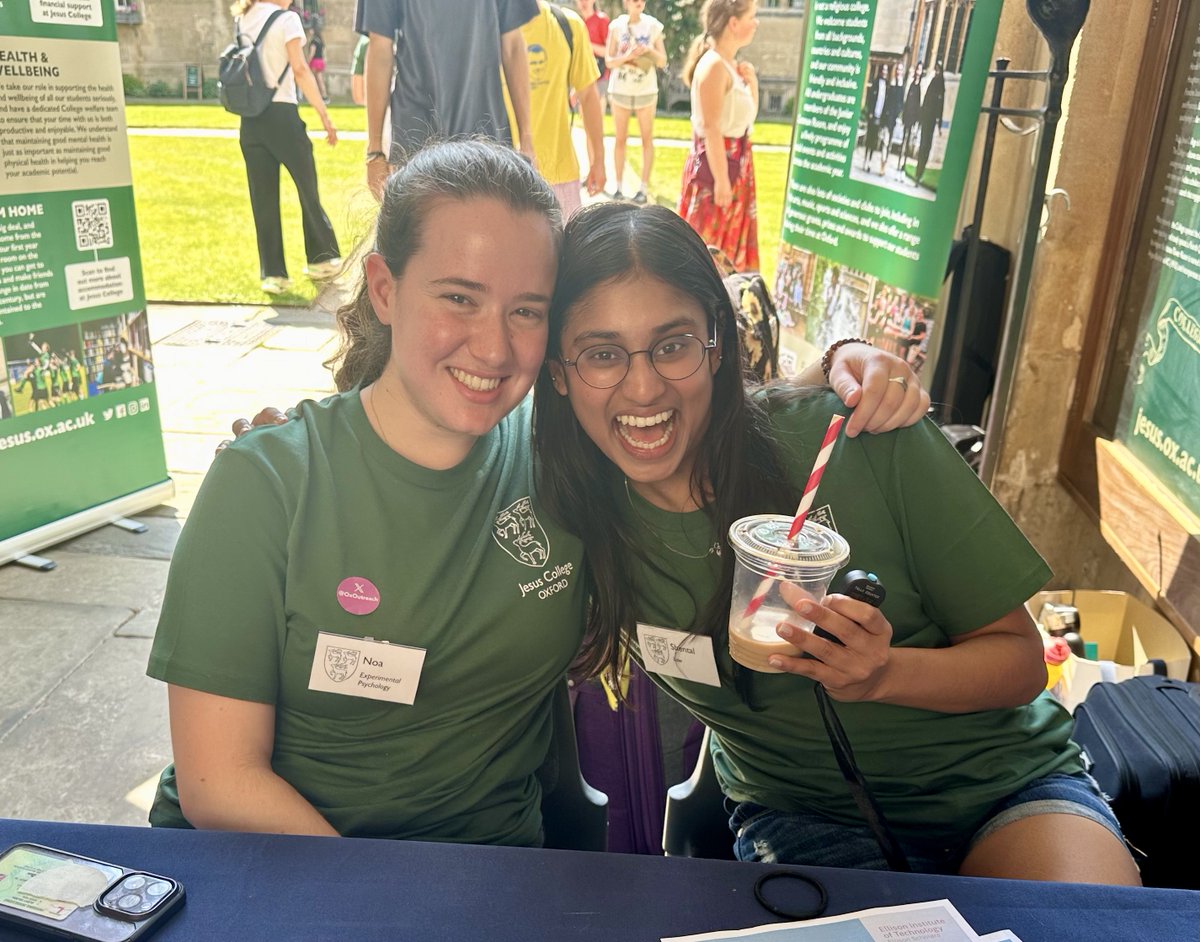 Congratulations to everyone #GoingtoOxford following their A-level results today, and especially to those who will be joining our #jesuscollegeoxford student community this autumn. We can't wait to meet you! 🎓🦌💚