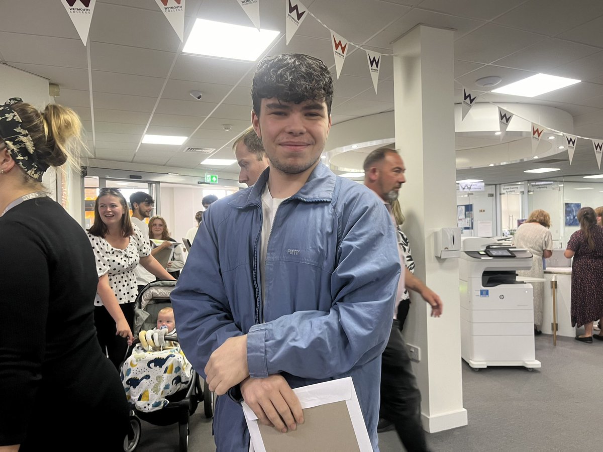 Jack Byrne told be he was feeling ‘nervous’ because ‘uni is only a month away’ but he is very pleased with his A* B C - Jack is now off to study law at UWE - great job! <a href="/Dorsetecho/">Dorset Echo</a>