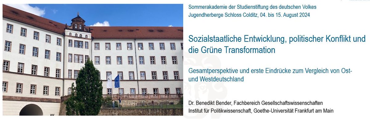 2 Ergebnisse der Sommerakademie:

1) Wenn klimapolitische Reformen &amp; Sozialpolitik kombiniert werden, dann stoßen sie tend. auf breitere Zustimmung

2) Idee „Windkraft-Rente“: Form priv. kap. Altersvorsorge wo Bürger VOR ORT am Bau&amp;Erträgen von Windkraftanlagen beteiligt werden.