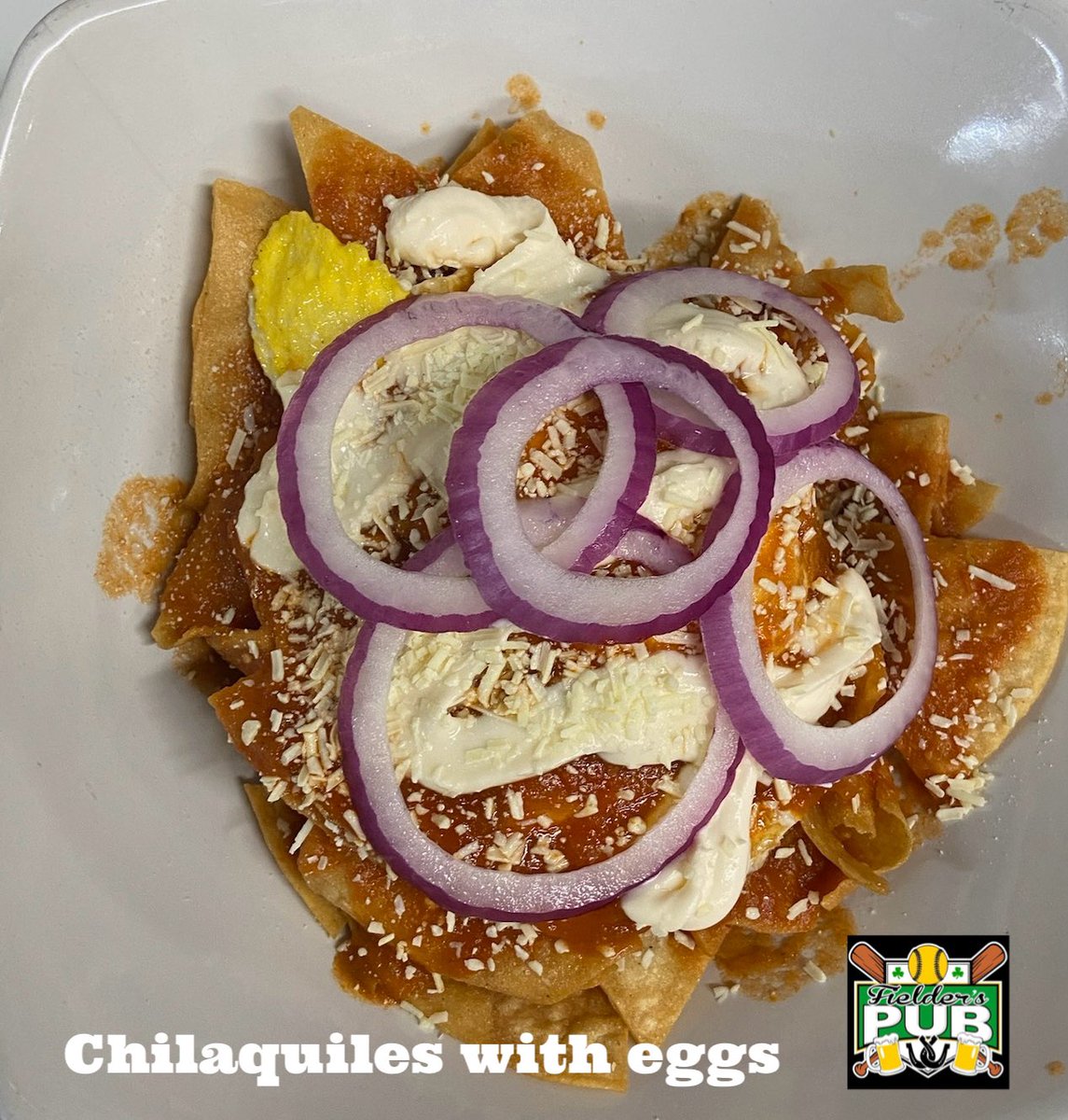 FieldersPub's tweet photo. Thirsty Thursday at Fielder’s Pub! Come out to see Destiny &amp; Dave!

Bike Night 6pm🏍️

Chilaquiles with eggs $7.99

Roast Beef egg rolls (stuffed with caramelized, onions, mushrooms, and provolone cheese) $5.99

$2.00 Domestic Mugs
Ask out our Buckets of Beer!
 Happy Hour 3pm-7pm https://t.co/nPN6j2eSEP