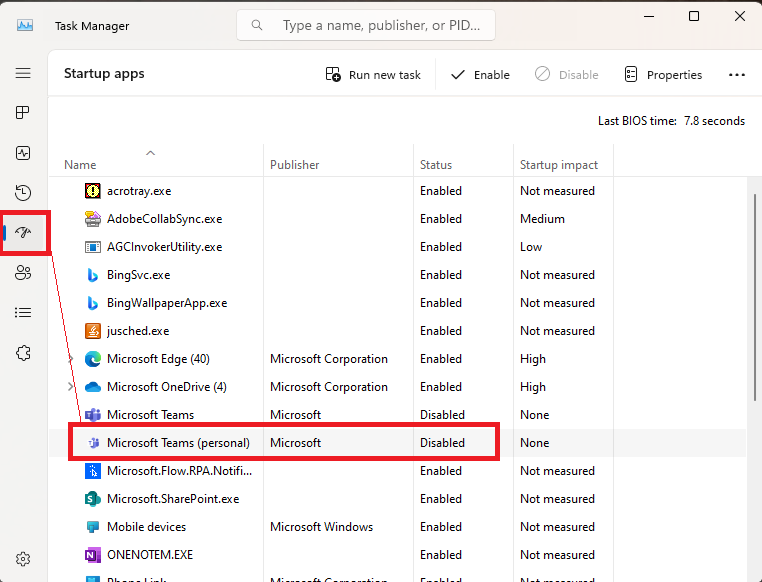 alejandrocalero's tweet image. Es irritante y abusivo que @Microsoft te obligue a usar @MicrosoftTeams #Personal en @Windows 11.  Como el ajuste de configuración #auto_start es un engaño, hay que apagar el arranque automático desde el #Task_Manager.