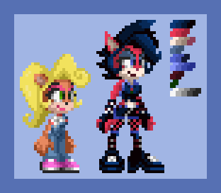 ClodGojiraTrue's tweet photo. my version of evil coco, she would be older than the original coco and older than evil crash and she would have more of a punk personality than a gothic one.
#CrashBandicoot #CrashTwinsanity #CocoBandicoot #EvilCoco #Crash #sprite #spritework #pixelart https://t.co/IGCLPqZpBP