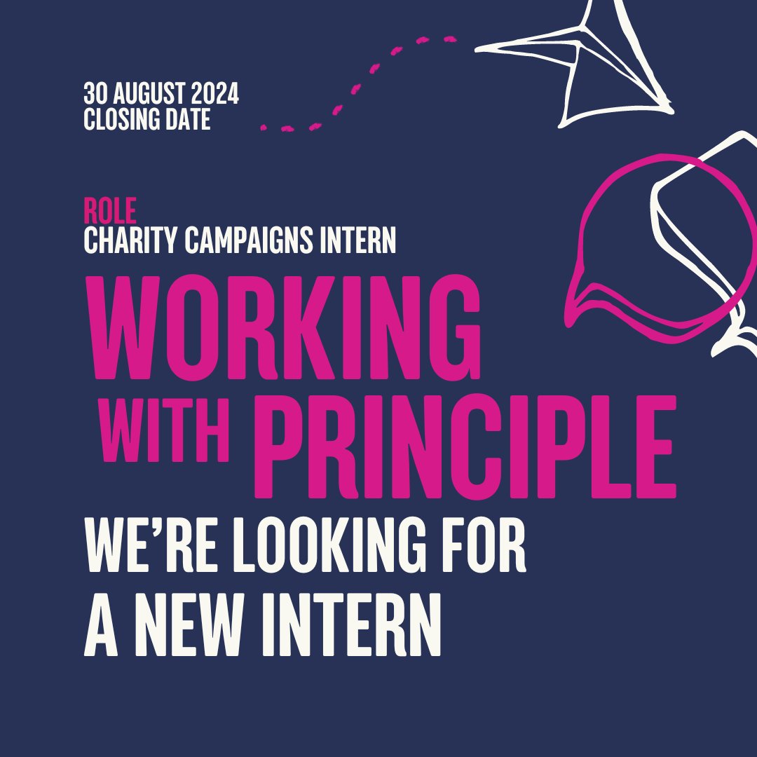 We are looking for an intern! 
This role is open to all, regardless of previous experience or qualifications. 
If you know someone who might be interested, please share 👉shorturl.at/6151U #influencingwithprinciple #charitywork #internship