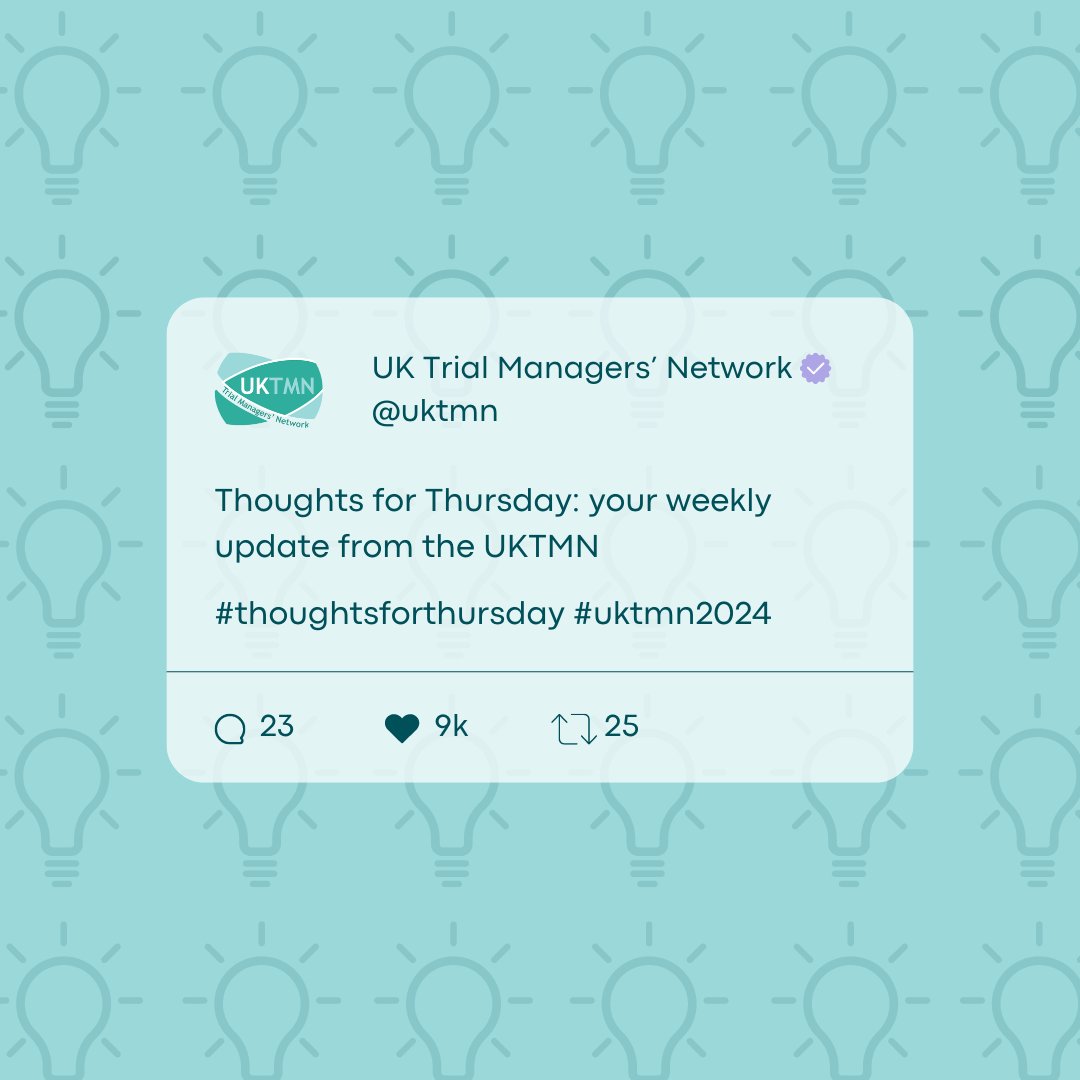 UKTMN's tweet photo. #Thoughtsforthursday
We can't wait to see everyone at @ICTMC2024. UKTMN members are invited to join us for an informal networking event too, a chance to meet and speak to those outside of your usual working environment. You can read the event page here: https://t.co/fVlUp2Gwv8 https://t.co/esFAKMhyLa