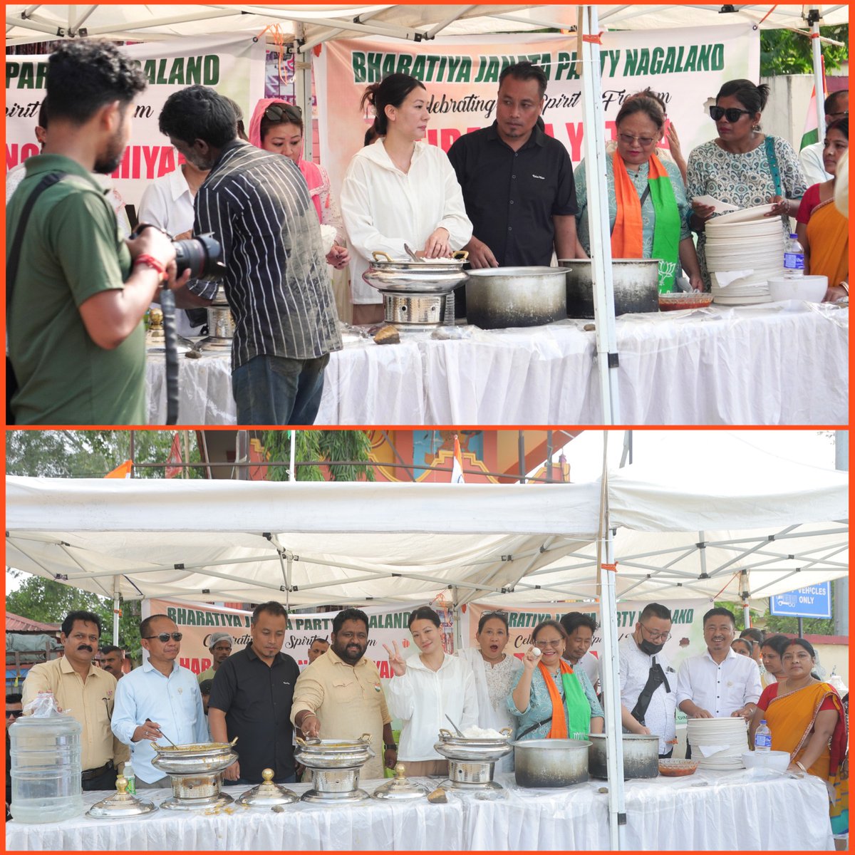 As part of the #HarGharTiranga campaign commemorating the 78th Independence Day, the BJP Nagaland State organized a ‘Feed the Needy’ programme today at Dimapur Railway Station Parking area.

Leading this noble initiative, Hon’ble Advisor for Tribal Affairs &amp; Election, Shri