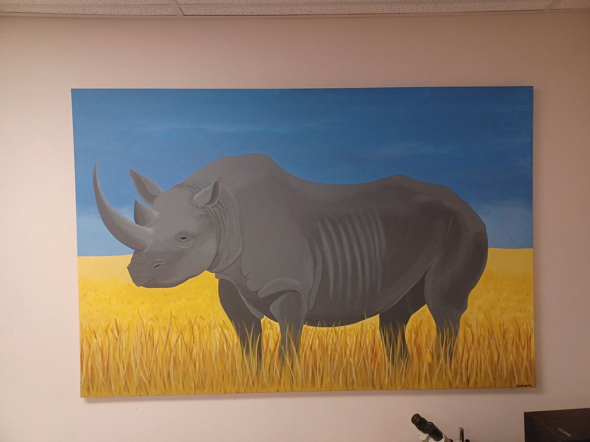 BrianMaitner's tweet image. I love this painting in my new lab space at @usfsp 🇺🇦🦏