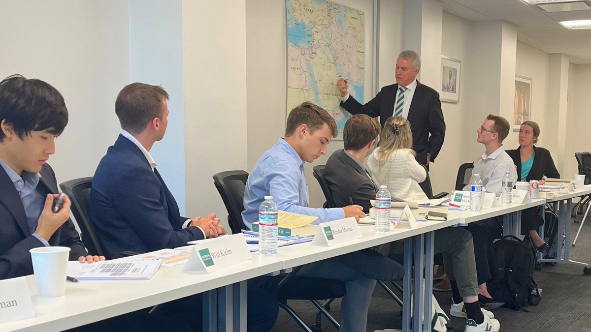 HertogFDN's tweet photo. The strategy of Henry Kissinger during the Yom Kippur war changed the future of the Middle East. Led by the @HudsonInstitute's @Doranimated, #SecurityStudiesProgram fellows spend this week analyzing Kissinger's vision—and the trajectory of the Middle East over the past 50 years. https://t.co/8eQymnVgCk