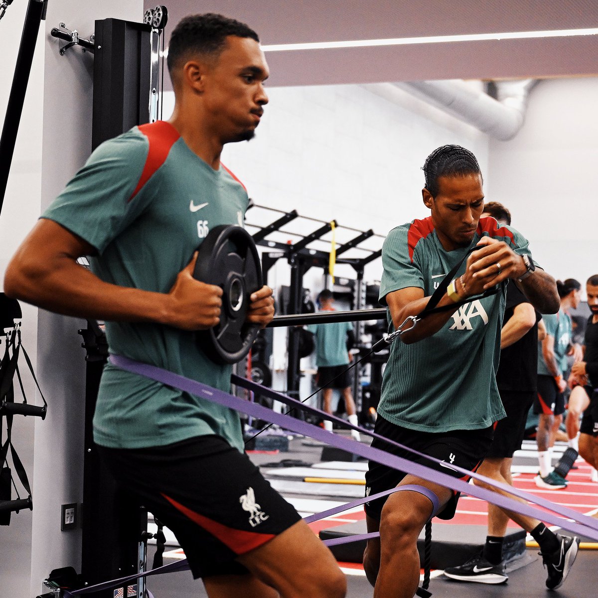 LFC's tweet photo. Reds at work🏋️ https://t.co/HeIz1eVrAd