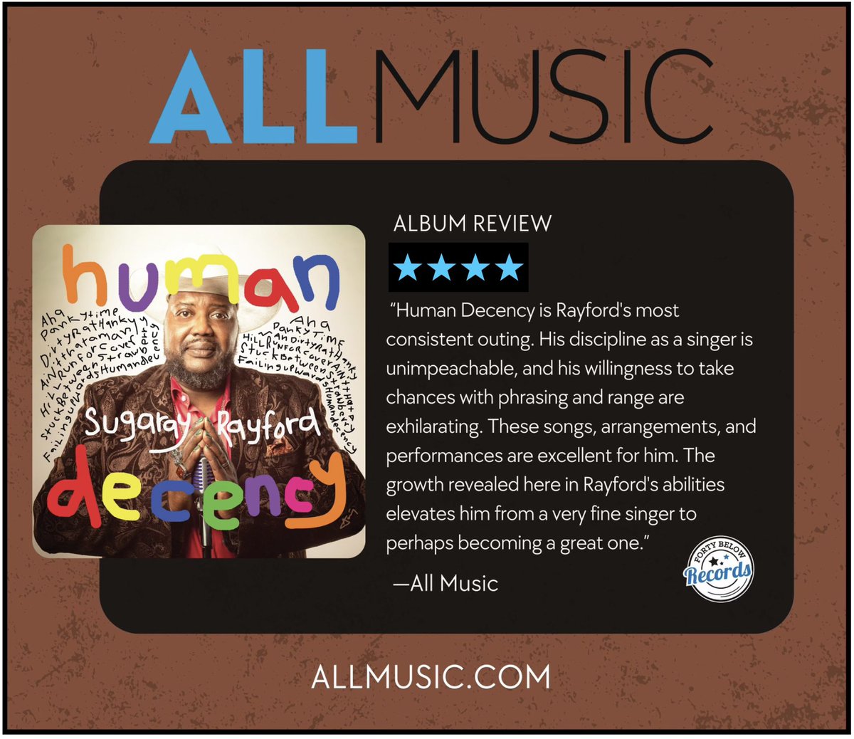 ⭐️⭐️⭐️⭐️ <a href="/AllMusic/">AllMusic</a> digs <a href="/SugarayRayford/">Sugaray Rayford</a>‘s Human Decency! Wow! Four stars! Got yours?
📖 allmusic.com/album/human-de…