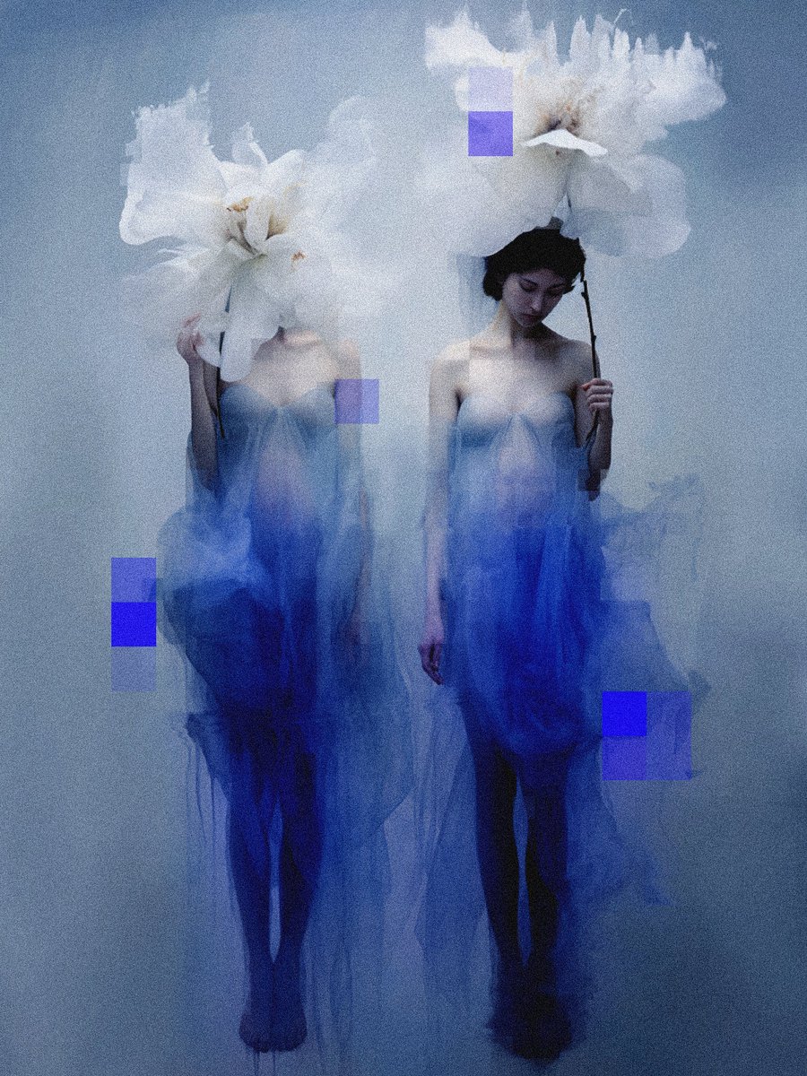 I have just collected "Chroma Dreams" by <a href="/HannahPolza/">Polza</a> on <a href="/objktcom/">objkt</a> 
Magical blue color and a great balance of subject painting, surrealism and abstraction

"Eternity in moments, dance of color and shadows." #nftart #TezosNFTs #digitalart