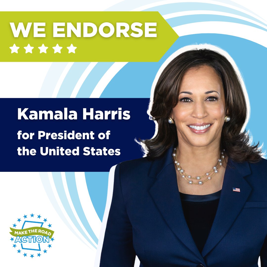 🎉Our members are thrilled to announce our endorsement of VP <a href="/KamalaHarris/">Kamala Harris</a> for President!

At a time when democracy is at a crossroads, we need a president that will work with us to advance the rights of our communities. VP Harris is that candidate &amp; we're proud to back her.