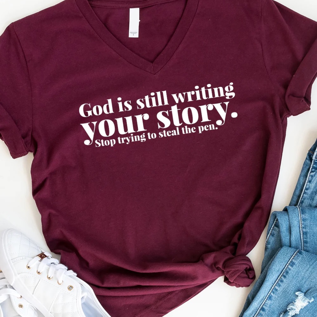 therealcmtees's tweet photo. Pause, breathe, trust. Remember, God's still writing your story; don't rush to steal the pen. Your life's canvas is still in the making, filled with vibrant shades awaiting their turn.

https://t.co/Ue2wOFjLMb https://t.co/aSvPtlbe7H