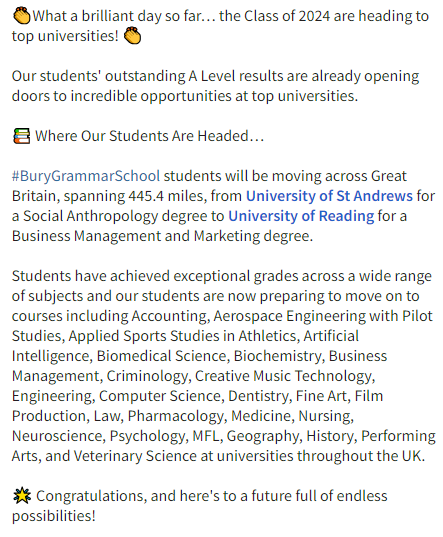 Bury Grammar School tweet media