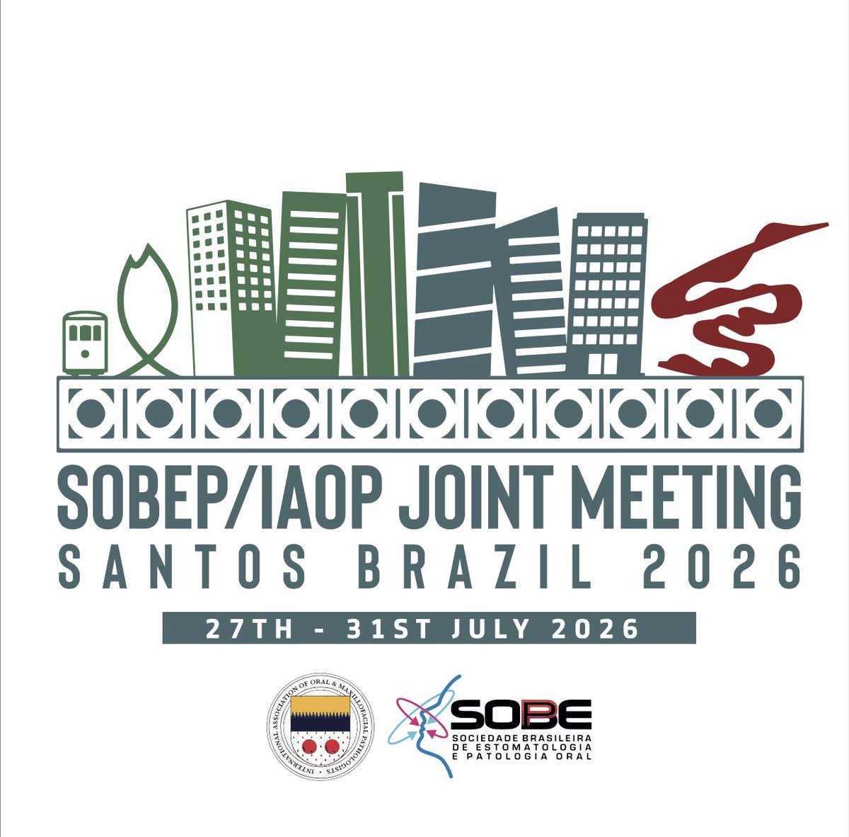 We are delighted to invite you to the joint conference hosted by the <a href="/SOBEPestomatol/">SOBEP</a> and <a href="/IAOPath/">IAOP</a> in Santos, Brazil ! 

Please save the date :

‘ 27th-31st July 2026’ 

Stay tuned for more information on registration and agenda details! 

#oralpath #ENTpath #IAOP2026
