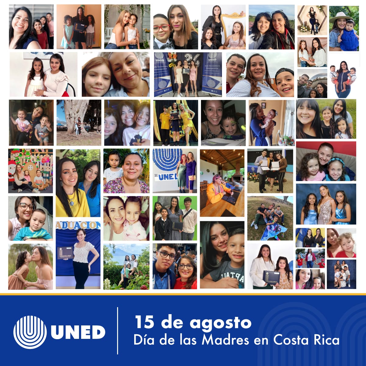 En la UNED, reconocemos el inmenso esfuerzo de nuestras madres funcionarias y estudiantes, que con determinación construyen un futuro mejor para sus familias y nuestra sociedad.

Honramos a nuestras estudiantes mamás, valientas, luchadoras y ejemplares.

¡Feliz Día de la Madre!