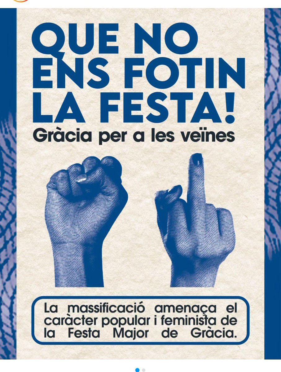 Fortpienc1's tweet photo. Fa temps que des del grup Cultura Popular i Conflicte de l'Institut Català d'Antropologia estem intentant mostrar com la cultura popular real és ben lluny de la imatge amable i feliç que es vol oferir oficialment d'ella. L'últim episodi, ara, a Gràcia. @AntropologiaCat @cpc_ica https://t.co/jsmAPICTls
