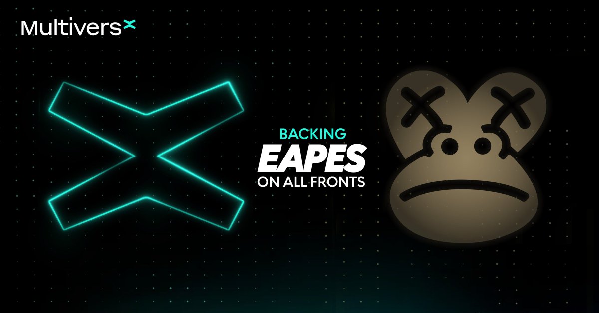The MultiversX Foundation is joining forces with EAPES 🙌, bringing continuous support on all fronts.

Both EAPES and <a href="/MultiversX/">Multiversᕽ</a> are set to stay, thrive, and break new ground together. 

The upcoming months will be nothing short of exciting:

✅ 3D EAPES &amp; Cyberdeck Studios
☑️