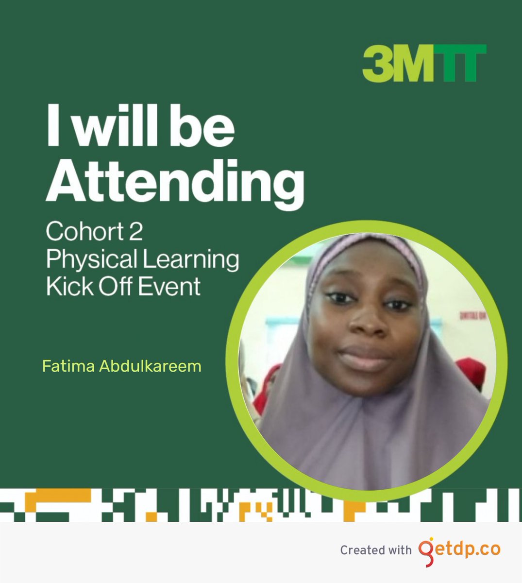 I am thrilled to announce that the physical learning phase has commenced. I am excited to be among those selected to participate.
<a href="/3MTTNigeria/">3MTT Nigeria</a> 
<a href="/bosuntijani/">Dr. 'Bosun Tijani</a> 
#My3MTT 
#3MTTWeeklyReflection