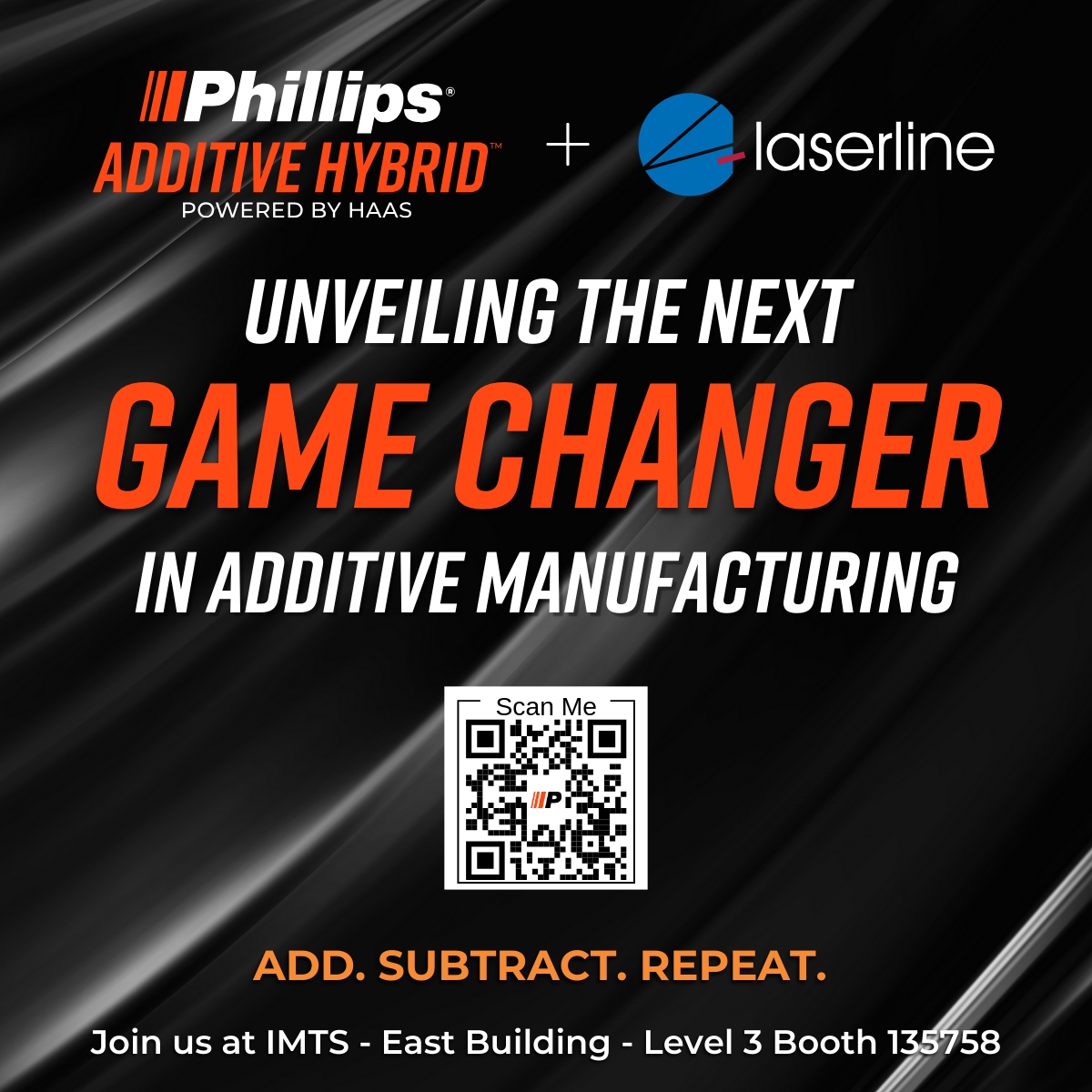 Phillips_Corp's tweet photo. Phillips Hybrid division is set to unveil a technology that will redefine manufacturing. Here’s a sneak peek at what’s coming. Join us at IMTS for the full reveal at East Building - Booth 135758! 
#GameChanger #IMTS2024 #PhillipsHybrid #laserline https://t.co/AvyUzrGIXI