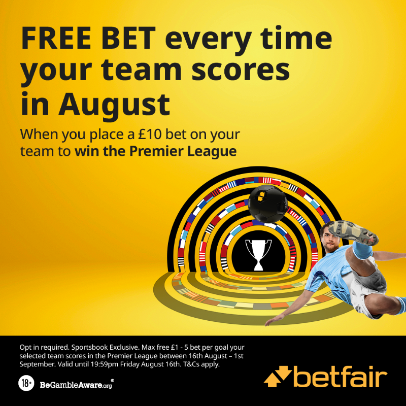 ODDSbible's tweet photo. Last season in August 86 goals were scored with an average of 2.97 per game 🤓

Bet £10 on a team to win the Premier League with @Betfair this season and get a FREE BET for every goal they score in August 😏

Sign up below 👇

18+ https://t.co/dUVescKqJL #ad