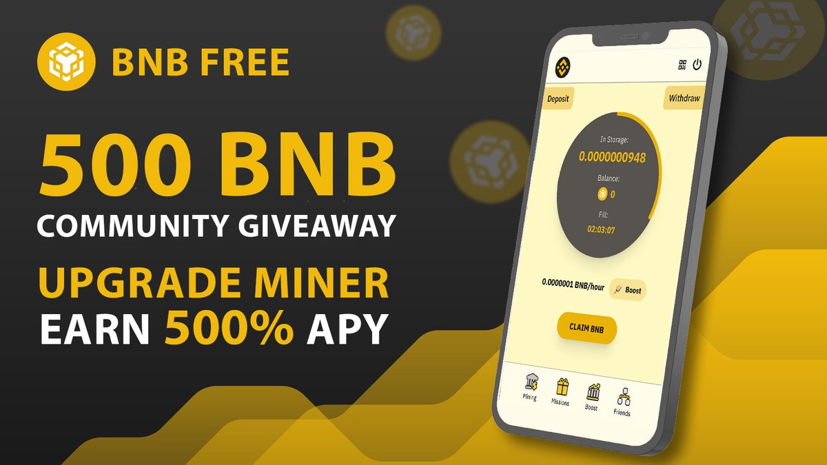 bnbfreeapp's tweet photo. 🎉 Big News! 500 BNB Community Giveaway is live! 🎉

💵 Upgrade your Miner Earn 500% APY!
🤝 Referral Program: 7% + 3%
⚡ Minimum Withdraw: 0.00025 BNB
Join today and claim your rewards! 🎁

🔗 Earn BNB: https://t.co/3im6zbFEep https://t.co/xTR1n9Djfn