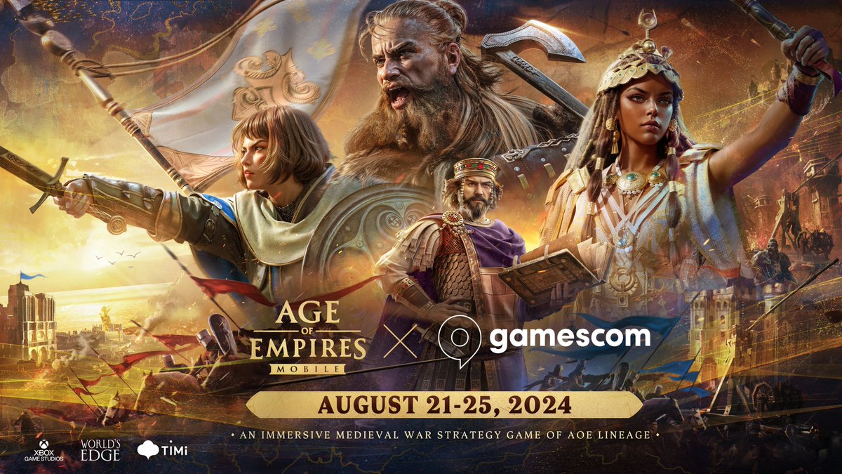 chisgule's tweet photo. HYPED to check out AGE OF EMPIRES MOBILE at the upcoming Gamescom 2024!!  See you at the exhibition booth and mark your calendar for the October 17th Global Launch for the game @AOE_Mobile!

Pre-Register here: https://t.co/ZMP9lGXhLa #ageofempiresmobile

#ageofempiresmobile https://t.co/3rCjed3npw