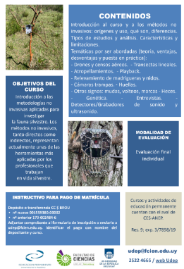 eduperfcien's tweet photo. Estimad@s,  Están abiertas las inscripciones para el curso  EP "Introducción a las metodologías no invasivas para el estudio de la fauna silvestre".  INSCRIPCIONES: https://t.co/0op32MVTkX………………… …hasta el 11 de setiembre. Matrícula: $1000  Adjuntamos más info. https://t.co/RLCqffJWic