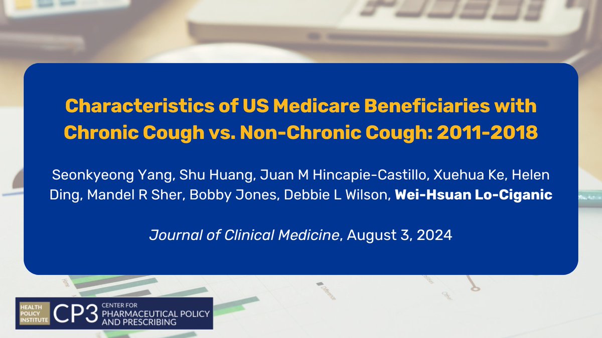 Center for Pharmaceutical Policy and Prescribing (@pittcp3) on Twitter photo Gabapentinoid use ⬆️over time in the study cohort, but use was higher among those with chronic cough. Analyses also identified 3 trajectories of gabapentinoid use.
<a href="/jennyciganic/">Jenny Lo-Ciganic</a> (CP3) <a href="/DrJuanHC/">Juan Hincapie-Castillo, PharmD, PhD</a>
Read more: ncbi.nlm.nih.gov/pmc/articles/P… Gabapentinoid use ⬆️over time in the study cohort, but use was higher among those with chronic cough. Analyses also identified 3 trajectories of gabapentinoid use.
<a href="/jennyciganic/">Jenny Lo-Ciganic</a> (CP3) <a href="/DrJuanHC/">Juan Hincapie-Castillo, PharmD, PhD</a>
Read more: ncbi.nlm.nih.gov/pmc/articles/P…
