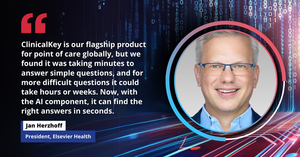 Elsevier’s tools are used in 50% of medical schools globally, advancing healthcare with evidence-based solutions. From ClinicalPath’s impact in cancer care to ClinicalKey AI, we’re helping to improve patient outcomes. 

Read more: spkl.io/6014f6DJa

#TechForGood #Innovation
