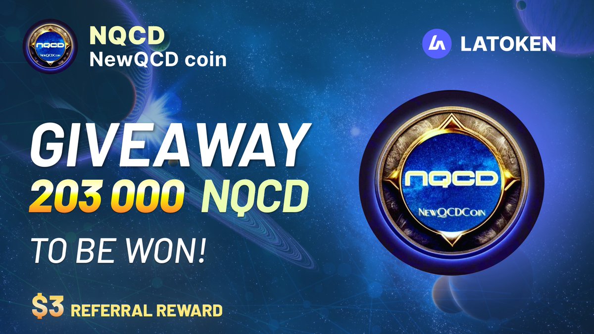 Latoken_cex's tweet photo. 🏆 203,000 NEWQCDCOIN (NQCD) GIVEAWAY on LATOKEN

✅ Complete all tasks and qualify for the Airdrop.
📲 Share with 5 Friends and Follow.
⏰ August 15, 2024 - August 19, 2024
🎁 Distribution date: August 20, 2024

👉 JOIN GIVEAWAY (https://t.co/HbAlUShDVh) https://t.co/FrZaV74N1k