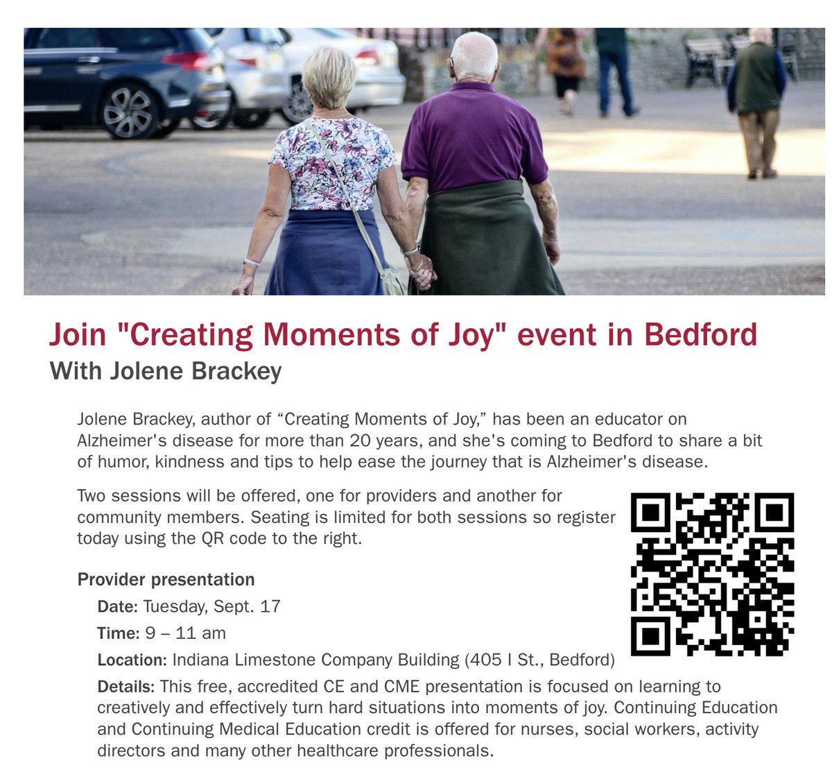 Join the "Creating Moments of Joy" Event in Bedford with Jolene Brackey! bloomingtonian.com/2024/08/15/joi…