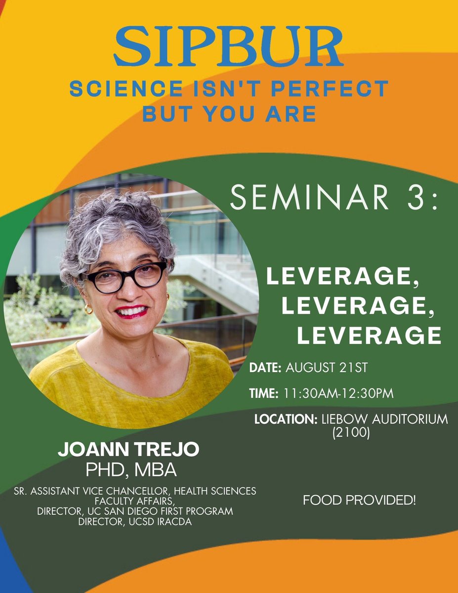 SIPBURUCSD's tweet image. 🚨‼️Less than a week away for our third Seminar featuring @joann_trejo !! 

What a great way to close out this SIPBUR cycle! ⭐️ 

@SD_IRACDA @UCSDMedSchool @UCSDBMS @ucsdbiosciences @UCSDPharmacy @UCSDPharm