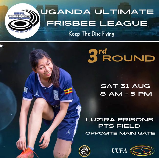 UlfrisbeeUG's tweet photo. We're not done yet—Round 3 kicks off in the Uganda Ultimate Frisbee League!

#UUFL #3rdRound #frisber #ultimate #7HillsClassicIsComing #7hillsClassic https://t.co/xmhEa2cgYk
